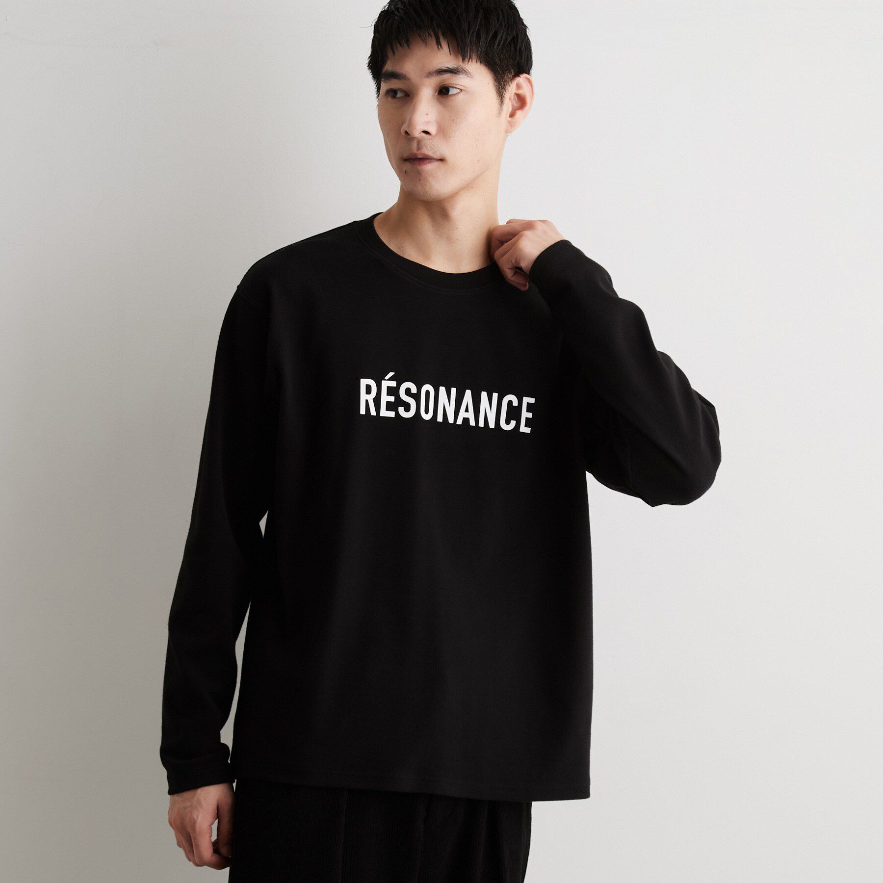 THE SHOP TK「【洗濯機OK】フロッキーロゴ 長袖Tシャツ」|Tシャツ・カットソー|ブラック(019)