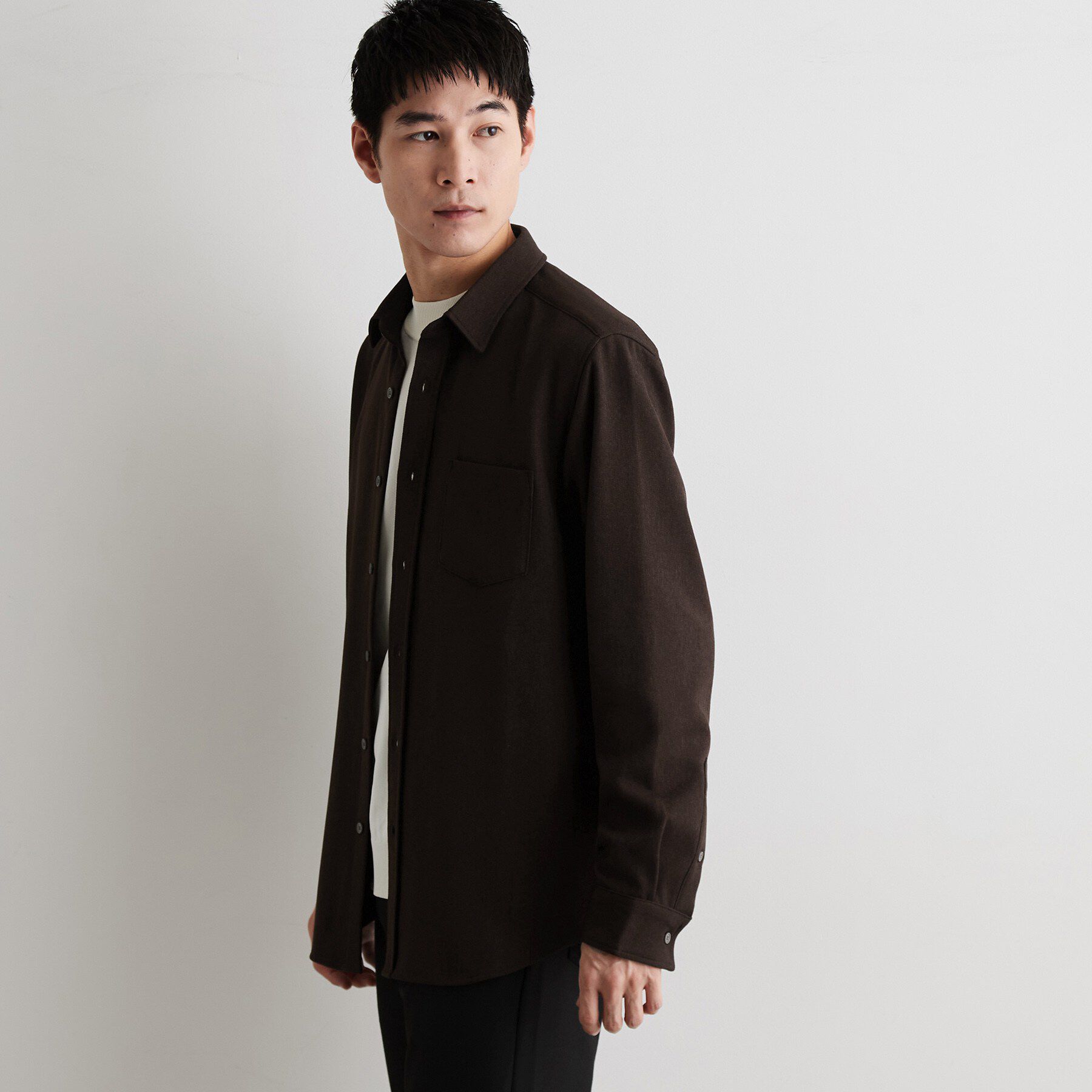 THE SHOP TK「【洗濯機OK】ウールライク 長袖オックスシャツ」|シャツ・ブラウス|