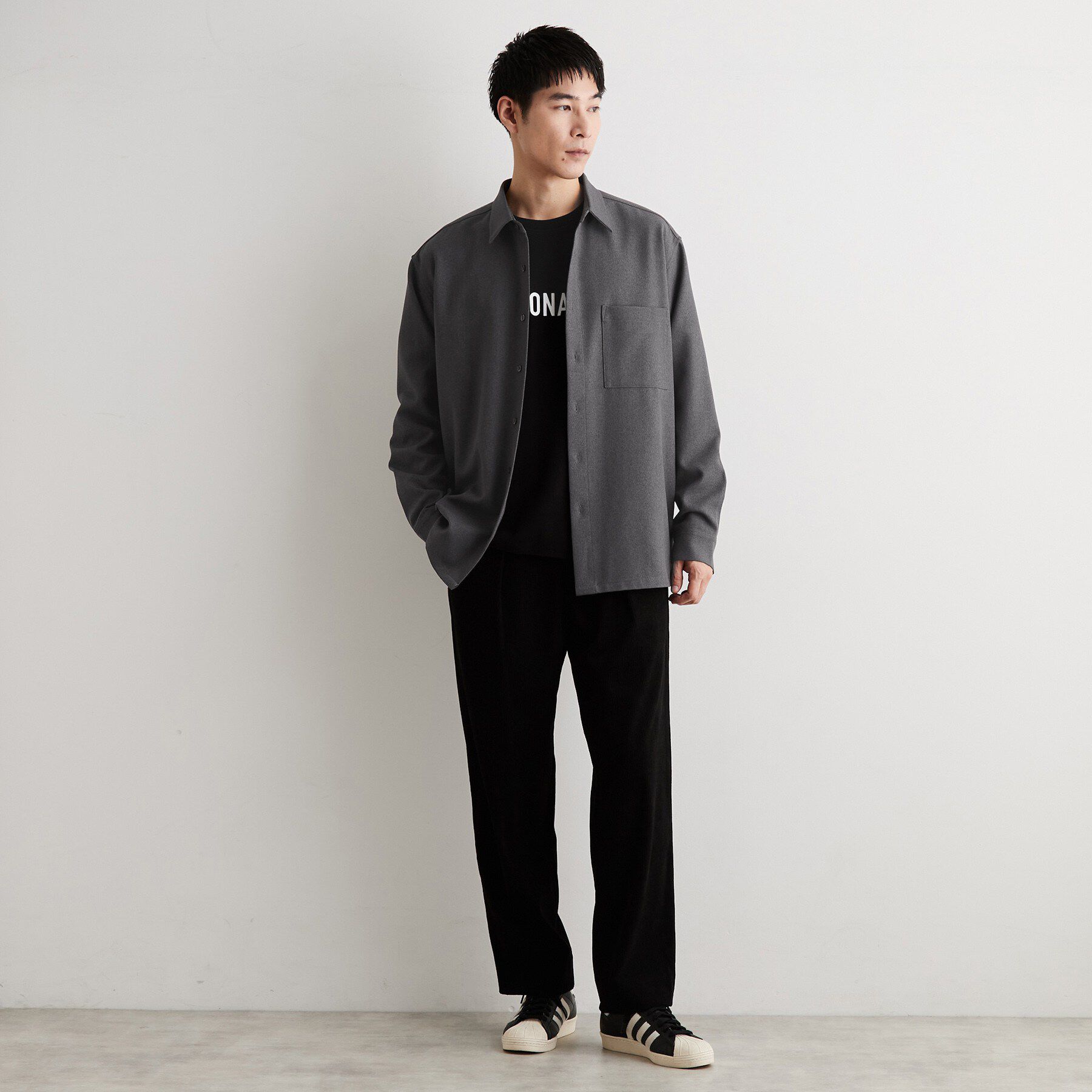 THE SHOP TK「【洗濯機OK】ウールライク 長袖オックスシャツ」|シャツ・ブラウス|