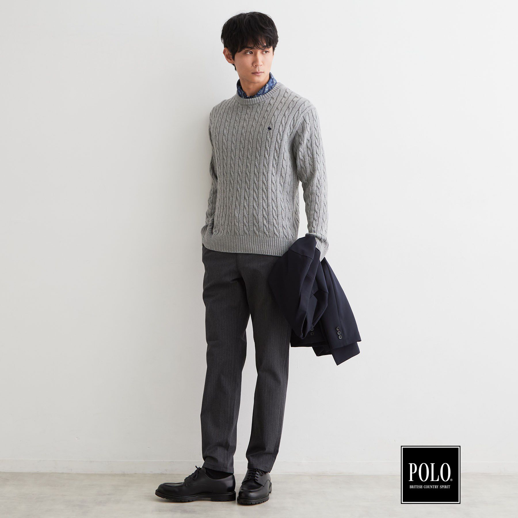 THE SHOP TK「POLO BCS / 別注ケーブルニット」|ニット・セーター|