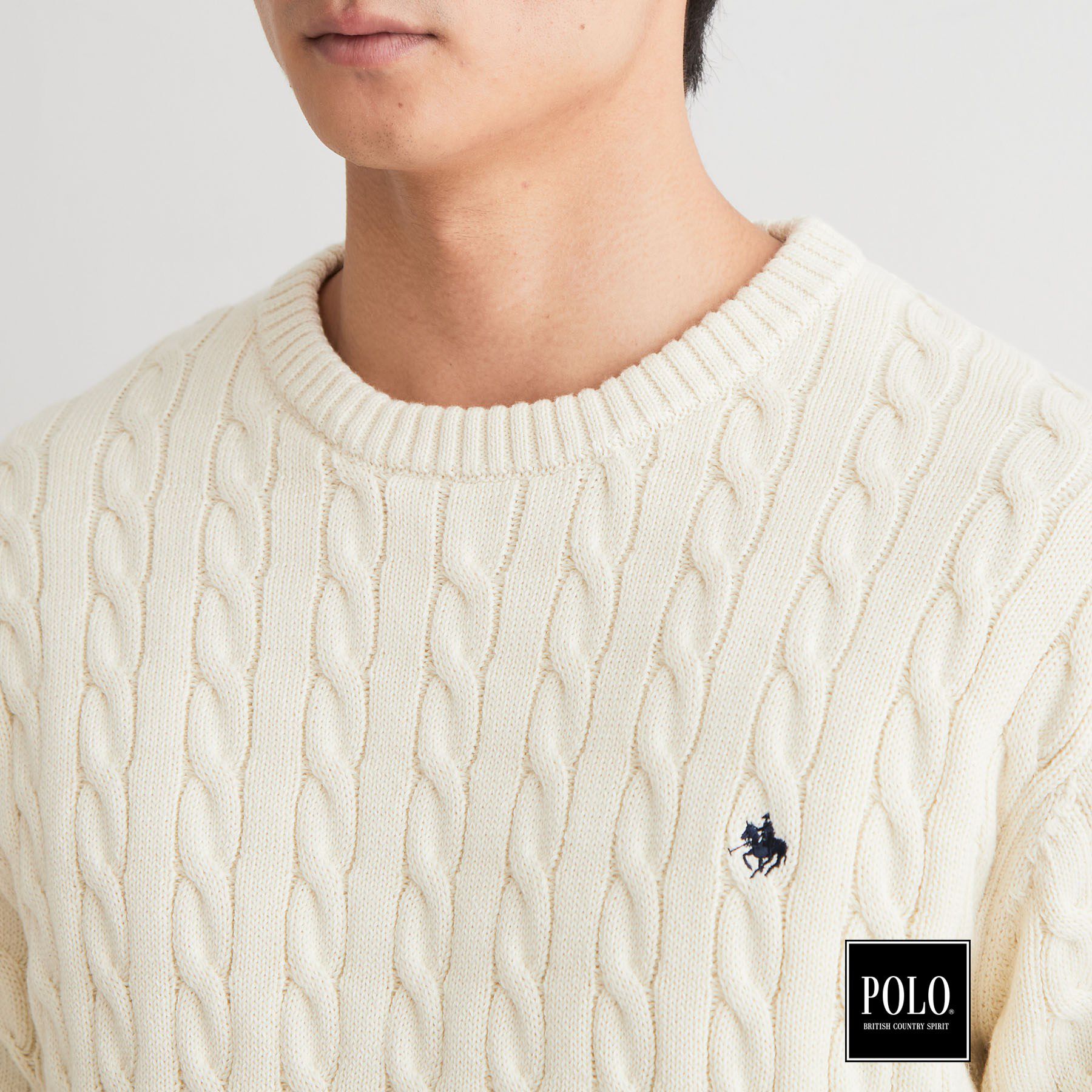 THE SHOP TK「POLO BCS / 別注ケーブルニット」|ニット・セーター|