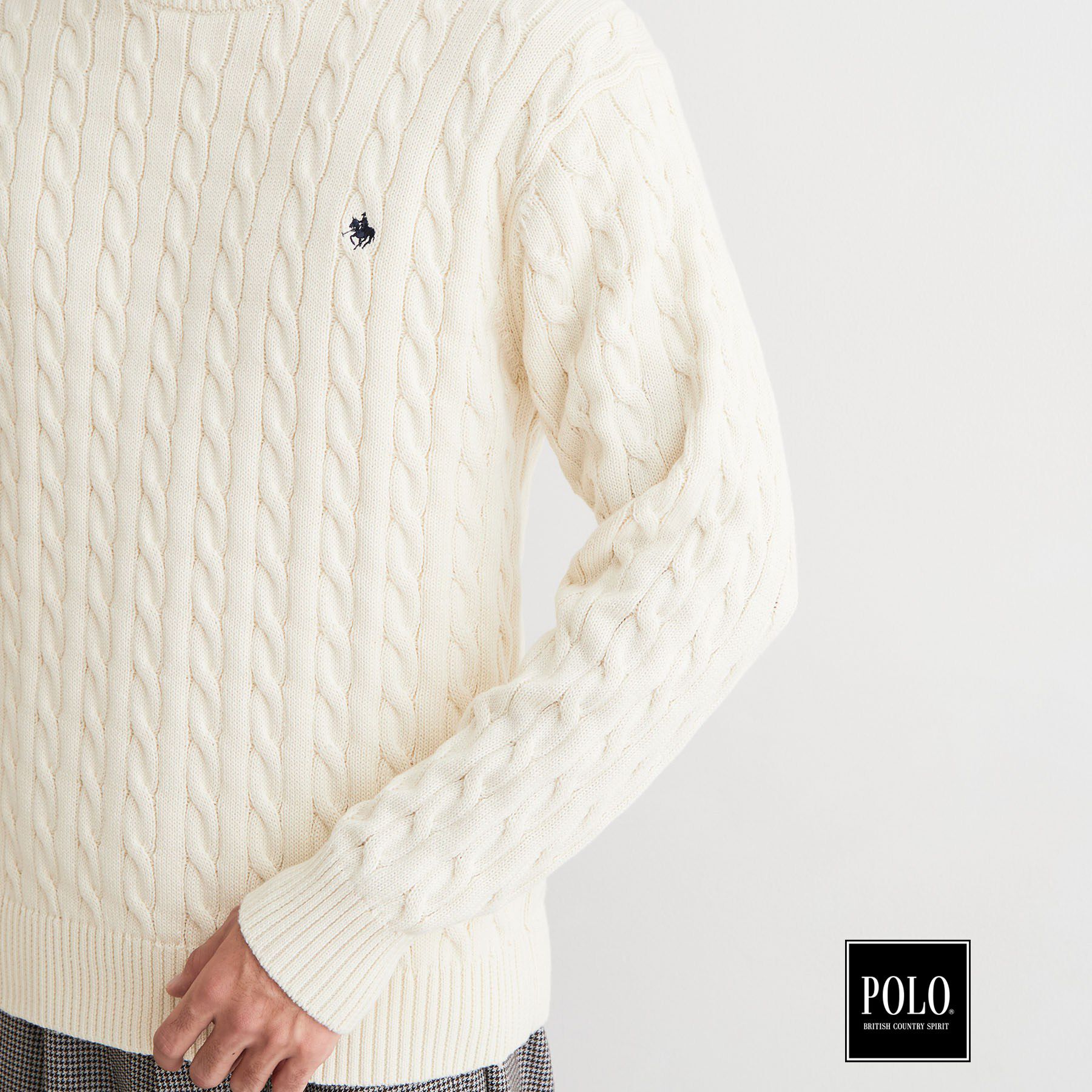 THE SHOP TK「POLO BCS / 別注ケーブルニット」|ニット・セーター|