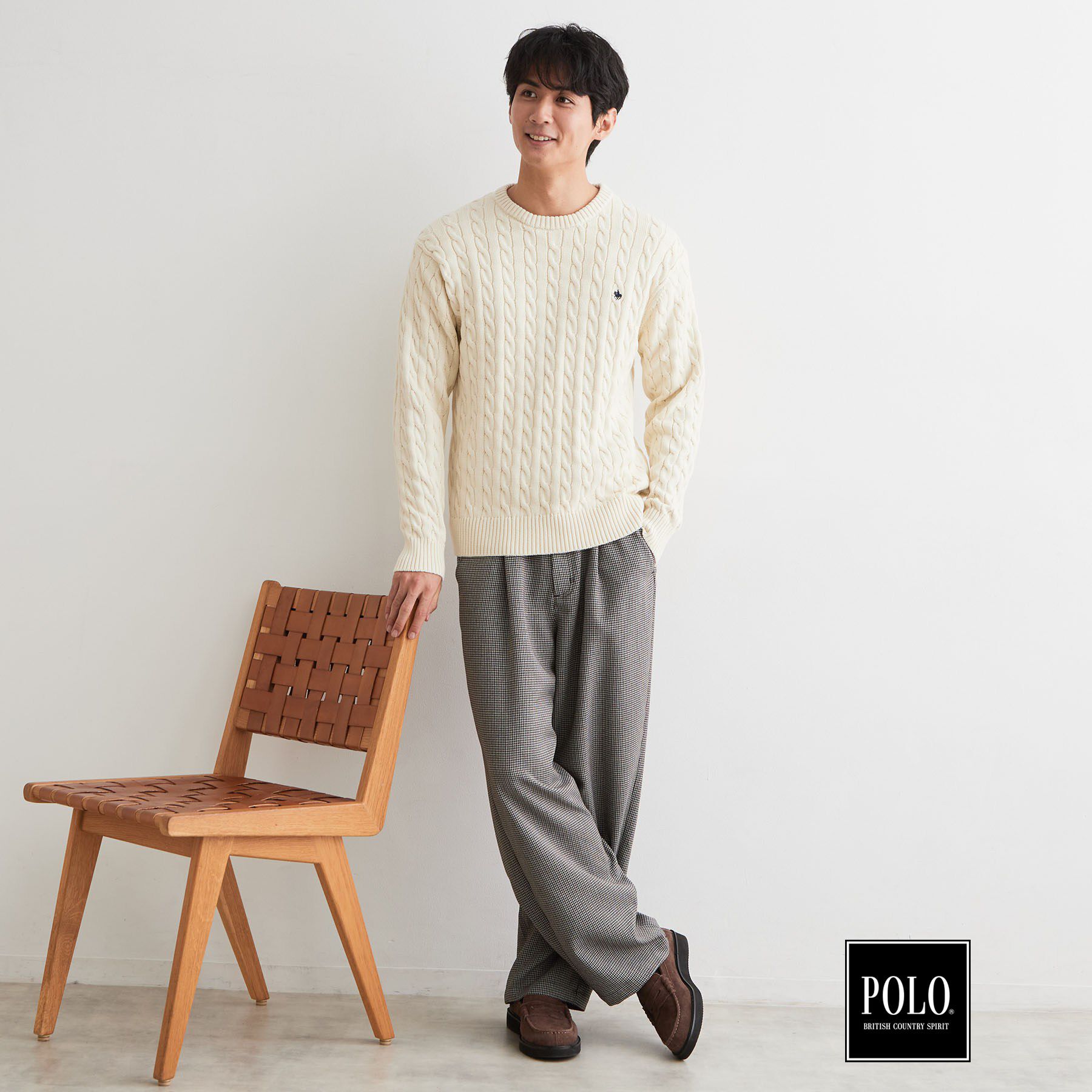 THE SHOP TK「POLO BCS / 別注ケーブルニット」|ニット・セーター|