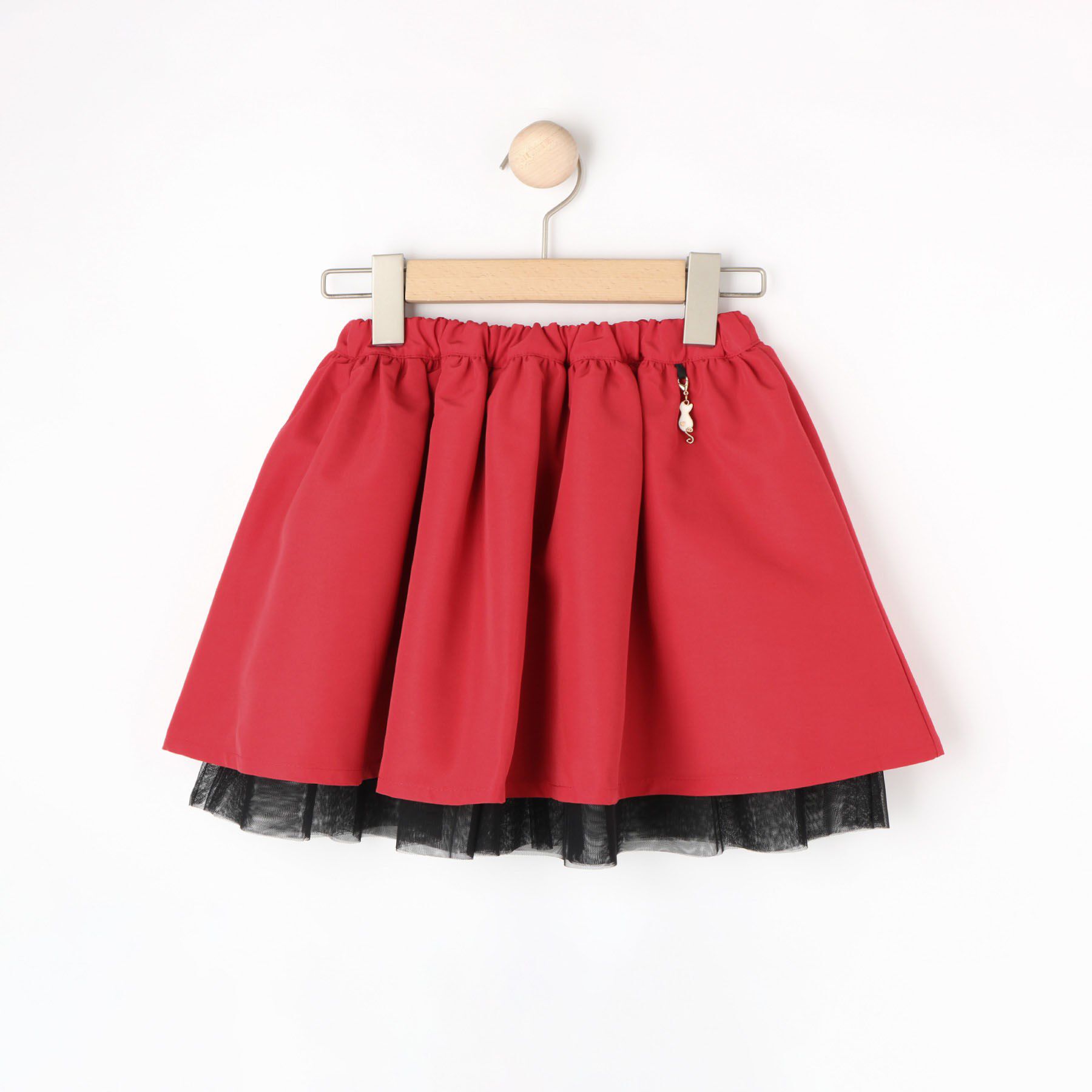SHOO･LA･RUE「【100-150cm】リバーシブルチュールスカート」|スカート|レッド(062)