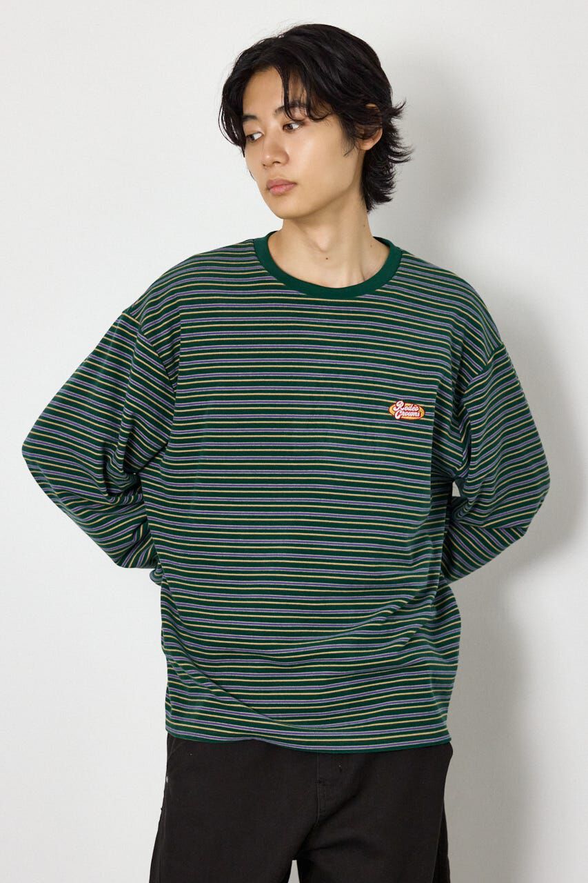 RODEO CROWNS「マルチボーダーベロアトップス」|Tシャツ・カットソー|柄GRN5