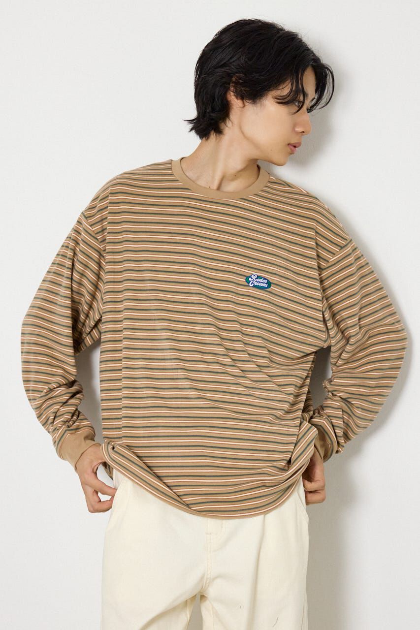 RODEO CROWNS「マルチボーダーベロアトップス」|Tシャツ・カットソー|柄BEG5
