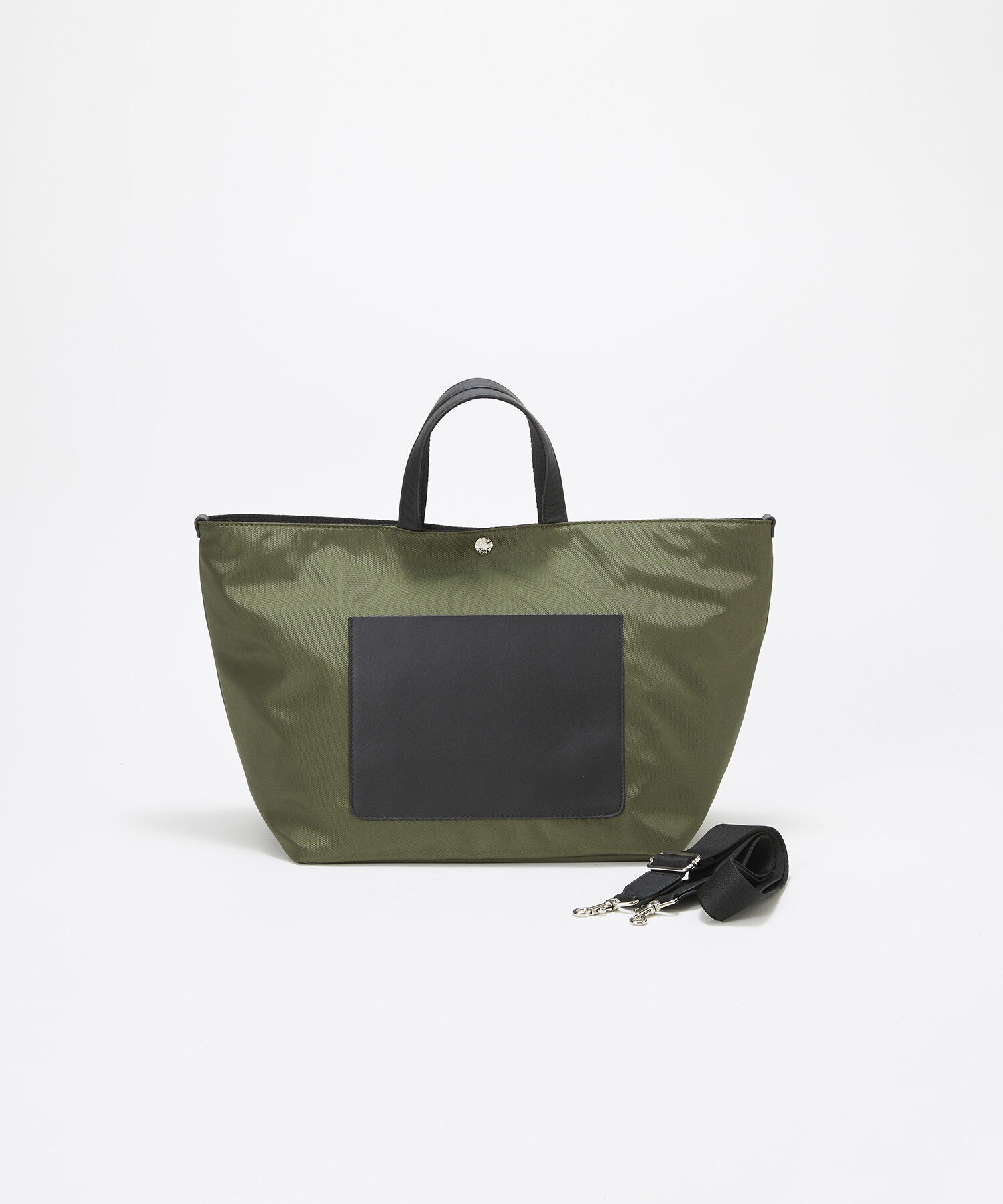 TOPKAPI BREATH「【Breath TOPKAPI sis】【WEB限定】ナイロン レザーポケット トートバッグ 」|トートバッグ|カーキ