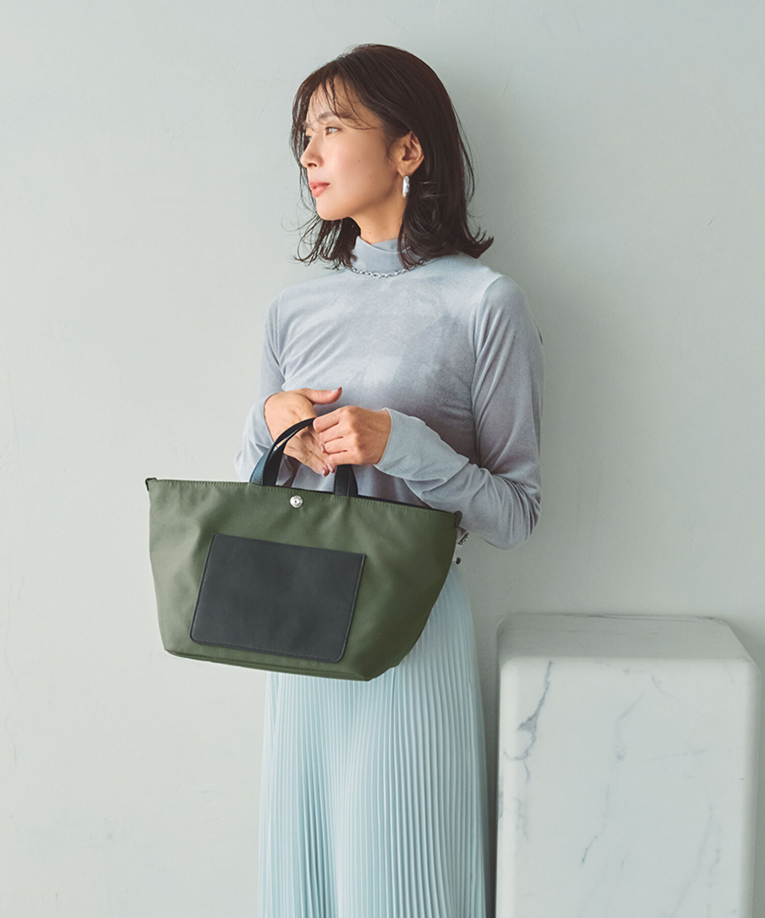 TOPKAPI BREATH「【Breath TOPKAPI sis】【WEB限定】ナイロン レザーポケット ミニ トートバッグ 」|トートバッグ|