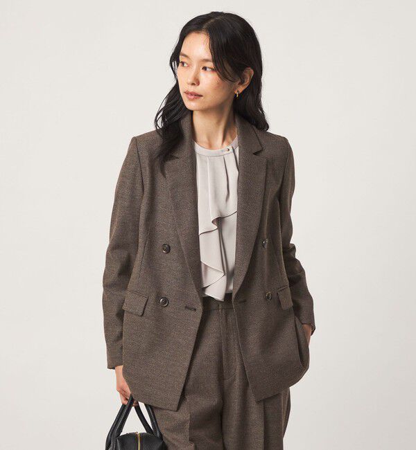 UNITED ARROWS green label relaxing「［size SHORT/TALLあり］ヘアライン ダブルジャケット ストレッチ」|テーラードジャケット|