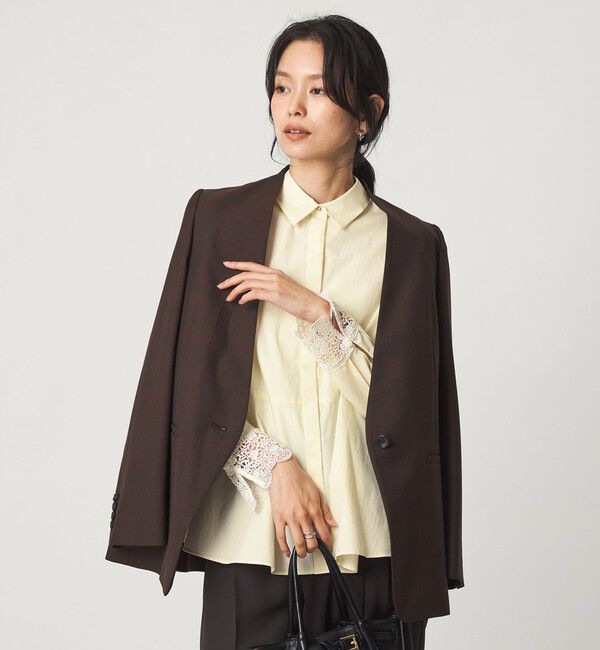 UNITED ARROWS green label relaxing「袖レース ペプラム シャツ」|シャツ・ブラウス|