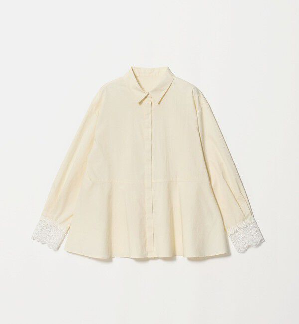 UNITED ARROWS green label relaxing「袖レース ペプラム シャツ」|シャツ・ブラウス|