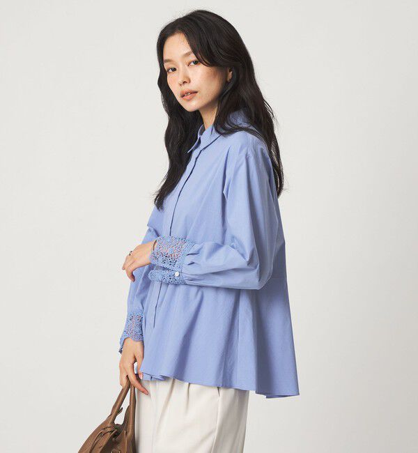 UNITED ARROWS green label relaxing「袖レース ペプラム シャツ」|シャツ・ブラウス|