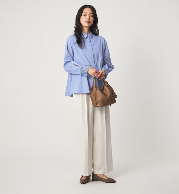 UNITED ARROWS green label relaxing「袖レース ペプラム シャツ」|シャツ・ブラウス|