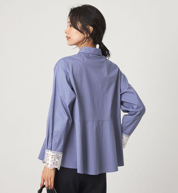 UNITED ARROWS green label relaxing「袖レース ペプラム シャツ」|シャツ・ブラウス|