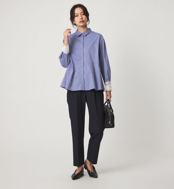 UNITED ARROWS green label relaxing「袖レース ペプラム シャツ」|シャツ・ブラウス|