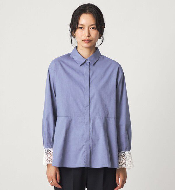 UNITED ARROWS green label relaxing「袖レース ペプラム シャツ」|シャツ・ブラウス|