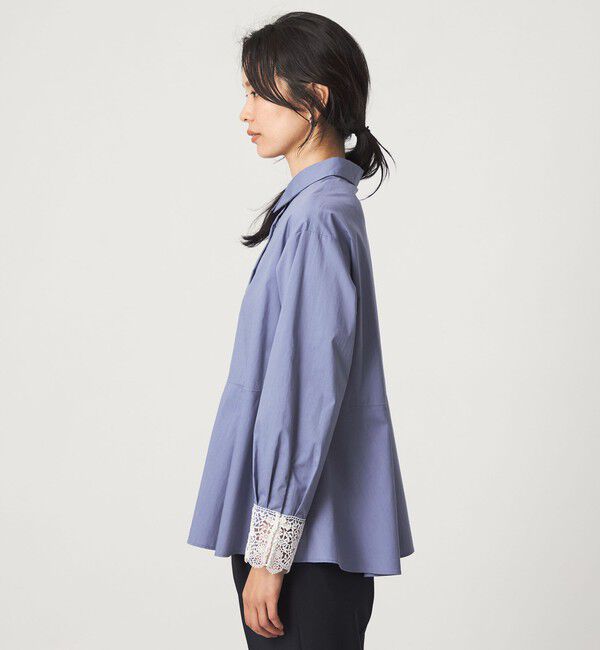 UNITED ARROWS green label relaxing「袖レース ペプラム シャツ」|シャツ・ブラウス|