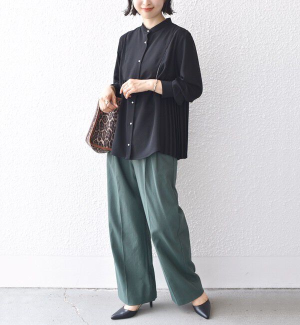 SHIPS for women「【WEB限定】〈手洗い可能〉ストレッチ ジョーゼット プリーツ ブラウス」|シャツ・ブラウス|