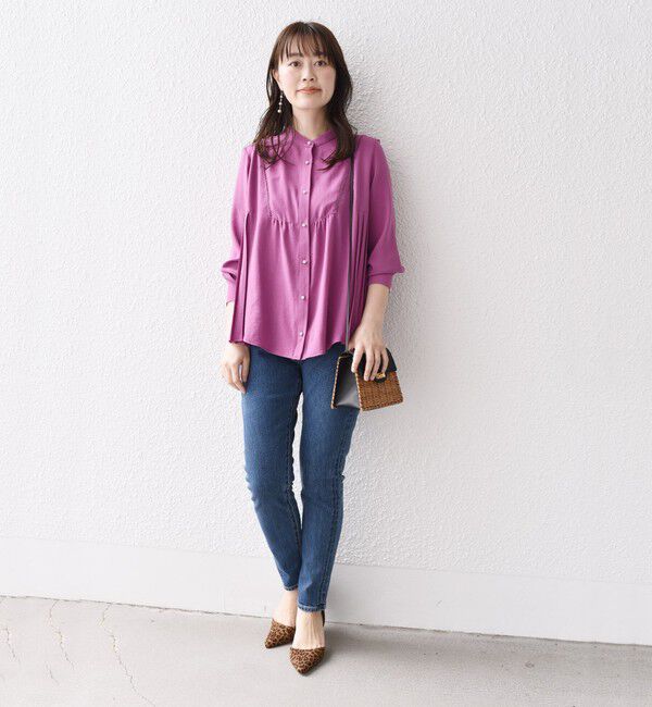 SHIPS for women「【WEB限定】〈手洗い可能〉ストレッチ ジョーゼット プリーツ ブラウス」|シャツ・ブラウス|