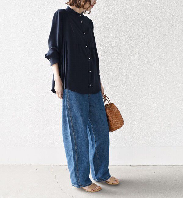 SHIPS for women「【WEB限定】〈手洗い可能〉ストレッチ ジョーゼット プリーツ ブラウス」|シャツ・ブラウス|