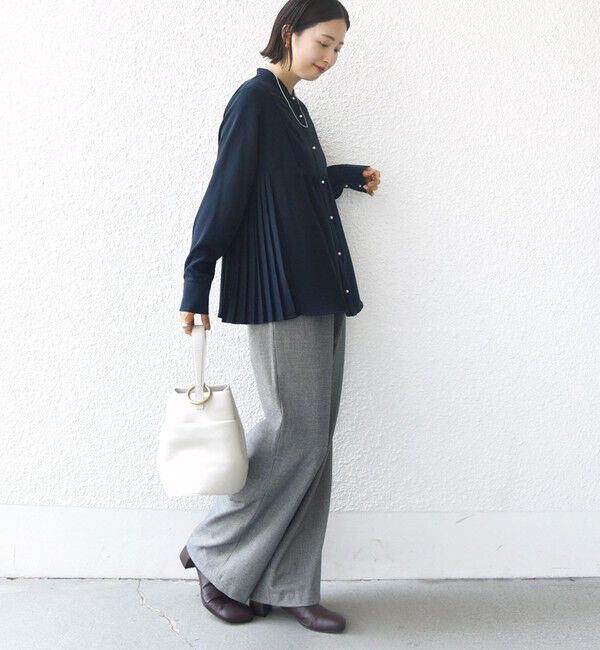 SHIPS for women「【WEB限定】〈手洗い可能〉ストレッチ ジョーゼット プリーツ ブラウス」|シャツ・ブラウス|