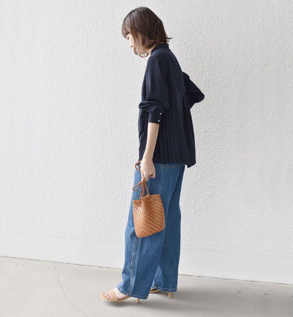 SHIPS for women「【WEB限定】〈手洗い可能〉ストレッチ ジョーゼット プリーツ ブラウス」|シャツ・ブラウス|