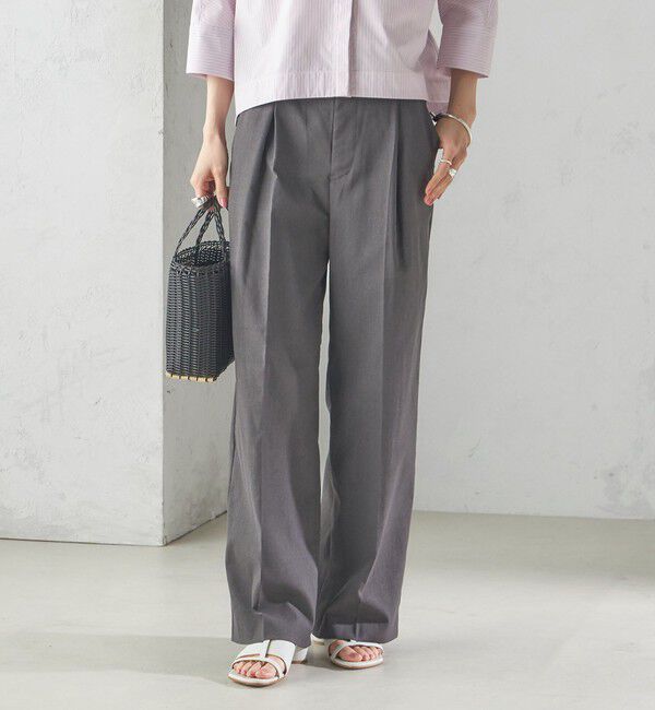 SHIPS for women「〈手洗い可能 〉ドライオックス フロント タック ストレート パンツ 25SS」|その他|