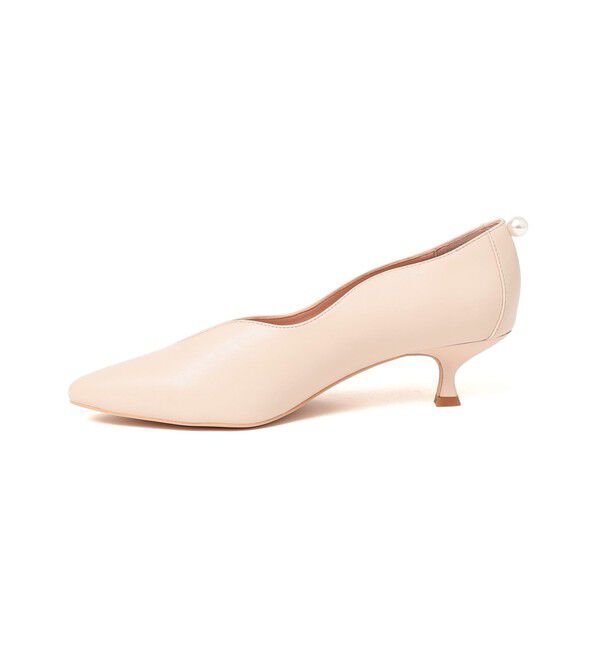 SHIPS for women「little black: パールモチーフ ウェーブ カット パンプス」|パンプス|