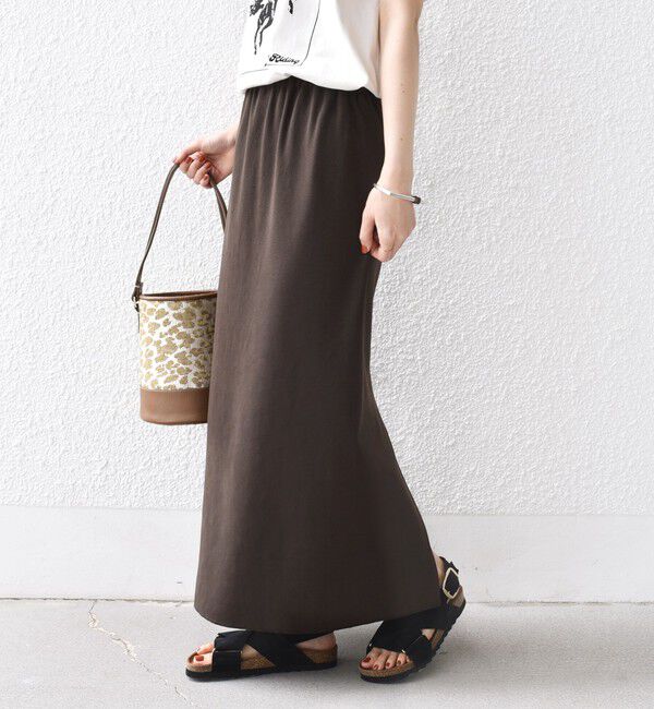 SHIPS for women「〈UVカット / 手洗い可能〉リブ ジャージー 2WAY ストレッチ スカート」|スカート|