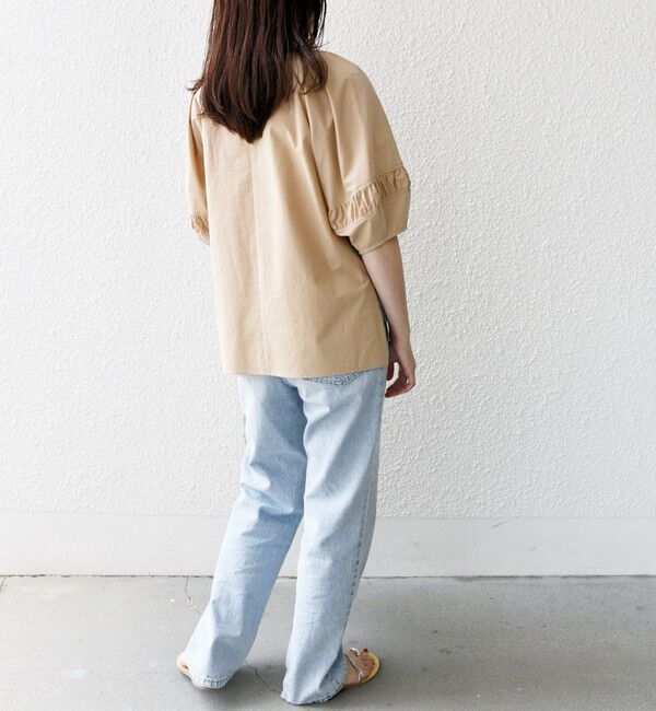 SHIPS for women「〈手洗い可能〉ランタン スリーブ キーネック ブラウス」|シャツ・ブラウス|