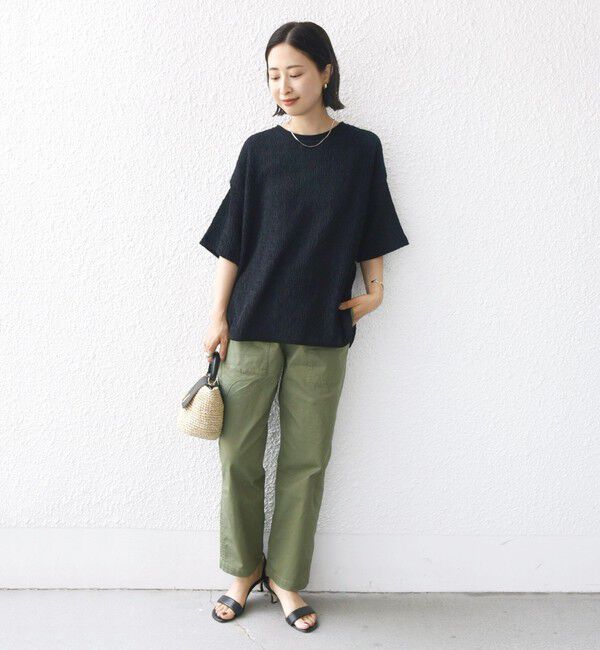 SHIPS for women「〈手洗い可能〉ランダム ブルーゼ ショート スリーブ プルオーバー」|Tシャツ・カットソー|