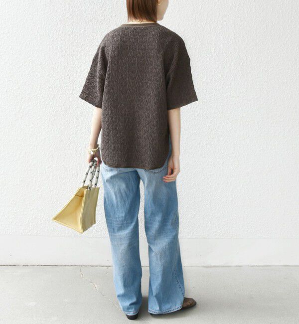 SHIPS for women「〈手洗い可能〉ランダム ブルーゼ ショート スリーブ プルオーバー」|Tシャツ・カットソー|