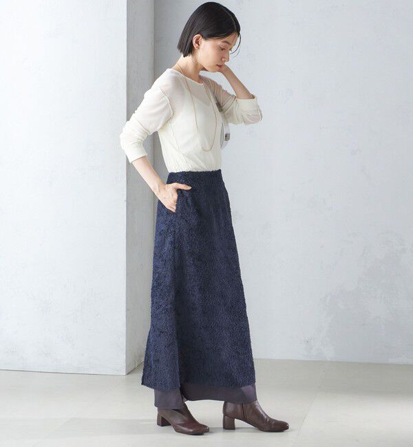 SHIPS for women「〈手洗い可能〉ジャカード ヘム フレア レイヤード スカート」|スカート|