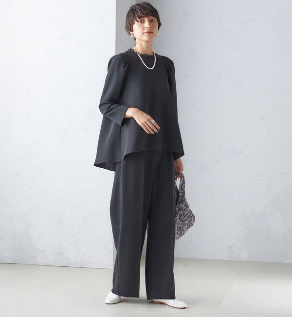 SHIPS for women「troisiemeCHACO:ワイド パンツ（セレモニー対応可）」|スラックス|