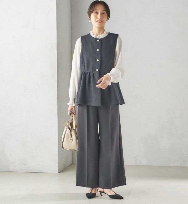 SHIPS for women「troisiemeCHACO:ワイド パンツ（セレモニー対応可）」|スラックス|