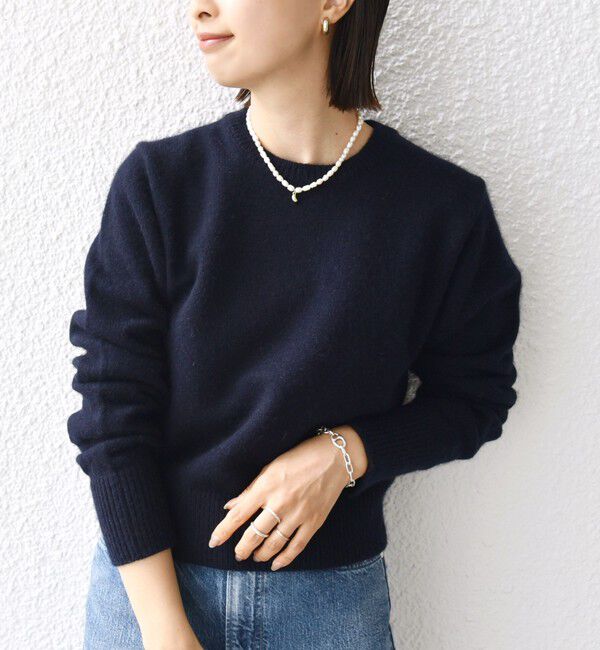 SHIPS for women「【WEB限定】〈手洗い可能〉布帛 襟付き ニット プルオーバー」|ニット・セーター|