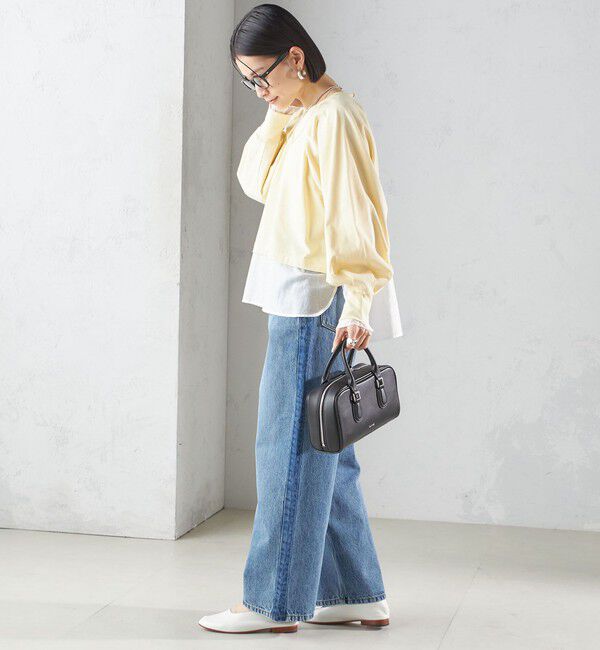 SHIPS for women「〈手洗い可能〉シアー コンビ タック プルオーバー」|Tシャツ・カットソー|