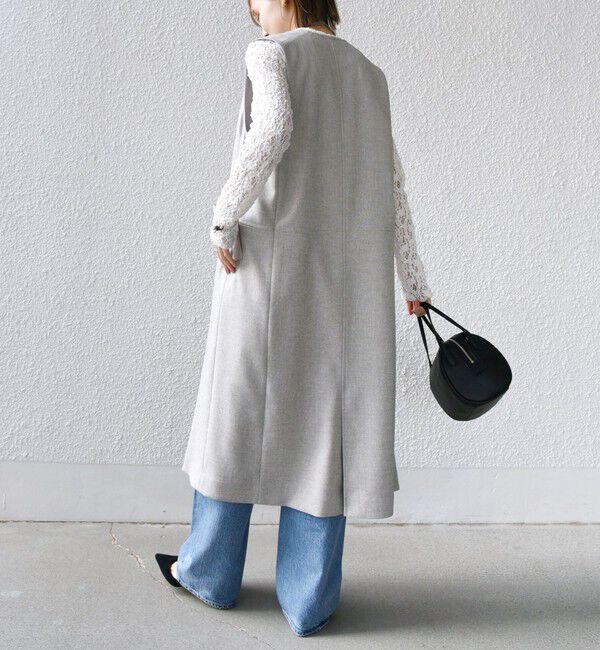 SHIPS for women「〈手洗い可能〉シャークスキン ジレ ワンピース」|ワンピース|