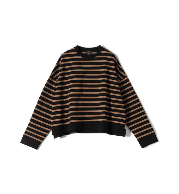SHIPS for women「〈手洗い可能〉コットン ボーダー クルーネック プルオーバー」|Tシャツ・カットソー|キャメル