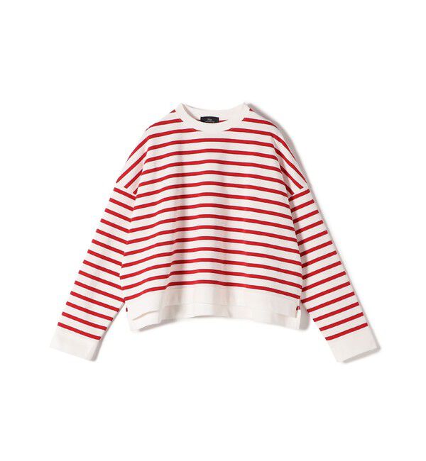 SHIPS for women「〈手洗い可能〉コットン ボーダー クルーネック プルオーバー」|Tシャツ・カットソー|レッド