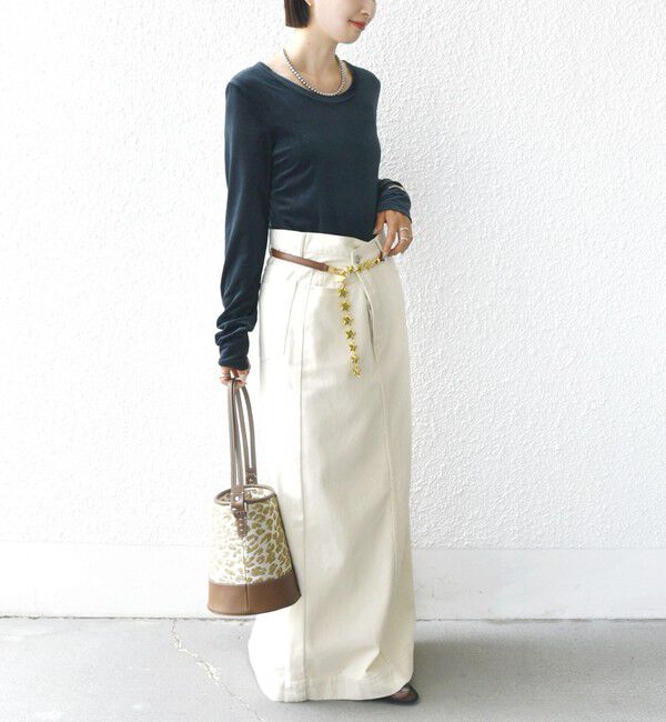 SHIPS for women「〈手洗い可能〉シアー トリコット  ポリエステル ベロア 前後2WAY ロングスリーブ」|Tシャツ・カットソー|