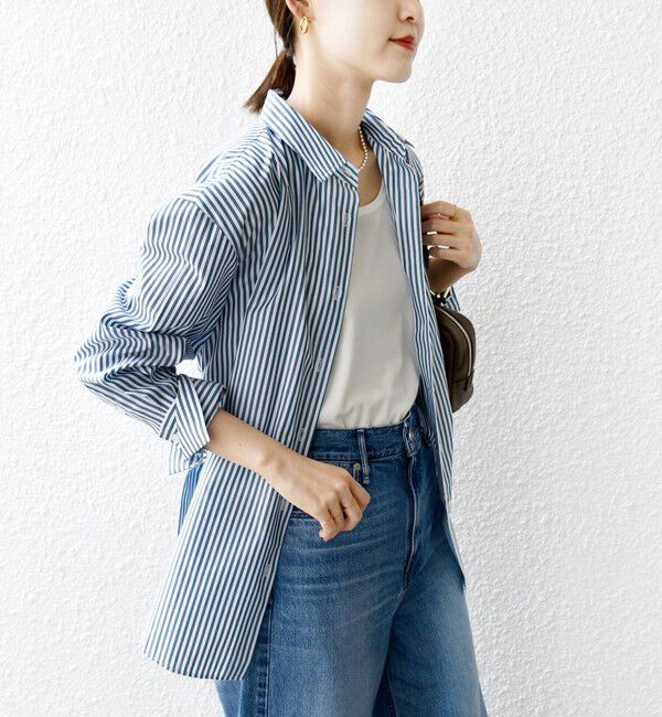 SHIPS for women「【WEB限定】〈手洗い可能〉ストライプ 2WAY リボン シャツ」|シャツ・ブラウス|