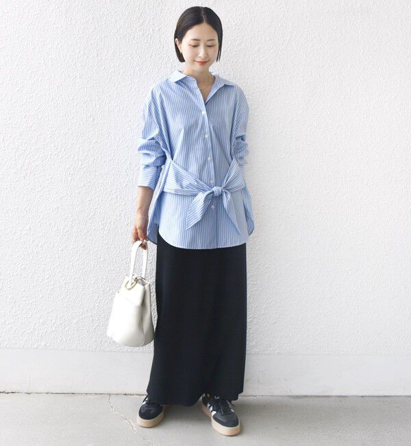 SHIPS for women「【WEB限定】〈手洗い可能〉ストライプ 2WAY リボン シャツ」|シャツ・ブラウス|