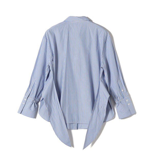 SHIPS for women「【WEB限定】〈手洗い可能〉ストライプ 2WAY リボン シャツ」|シャツ・ブラウス|
