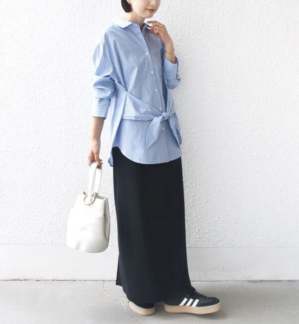 SHIPS for women「【WEB限定】〈手洗い可能〉ストライプ 2WAY リボン シャツ」|シャツ・ブラウス|