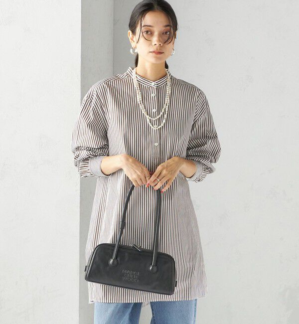 SHIPS for women「〈手洗い可能〉ストライプ バックタック チュニック シャツ」|チュニック|