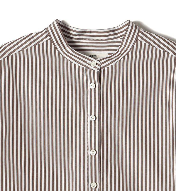 SHIPS for women「〈手洗い可能〉ストライプ バックタック チュニック シャツ」|チュニック|