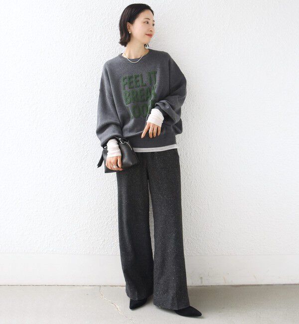 SHIPS for women「《一部予約》【WEB限定】〈手洗い可能〉サガラ 刺繍 / ファンシー レース ロゴ プルオーバー」|ニット・セーター|