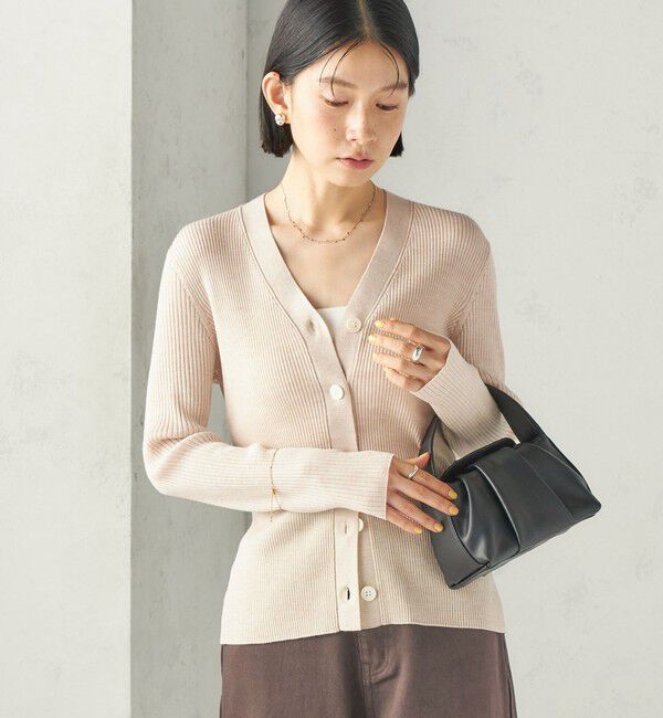 SHIPS for women「〈手洗い可能〉シルク ウール Ｖネック カーディガン」|カーディガン|ベージュ
