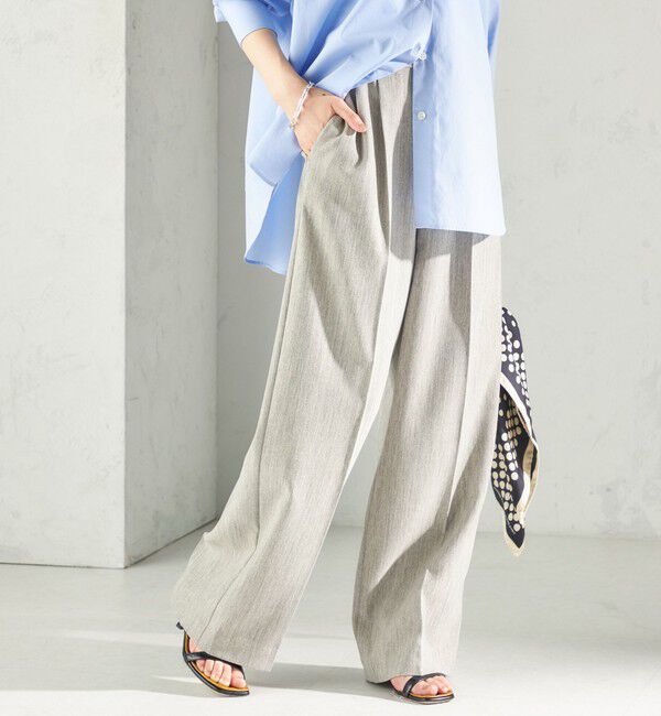 SHIPS for women「〈洗濯機可能〉FUNCTION セミ ワイド パンツ 26AW」|スラックス|ベージュ系